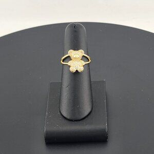 Elegant Sterling Silver 925 Teddy Bear Ring – Timeless Whimsical Design